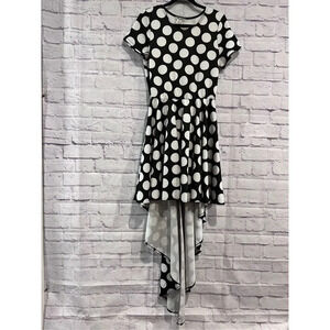 Quum‎ Shop Black and White Polka Dot Short Sleeve Dress Size 2XL